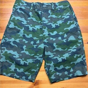 crewcuts boys Kids size 14 Cotton Twill Long Shorts Earthy camo Green EUC